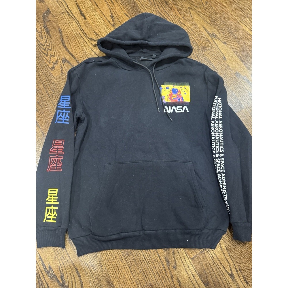 Hyper Space NASA Astronaut‎ Hoodie Black Mens Large Graphic Pullover Sweatshirt